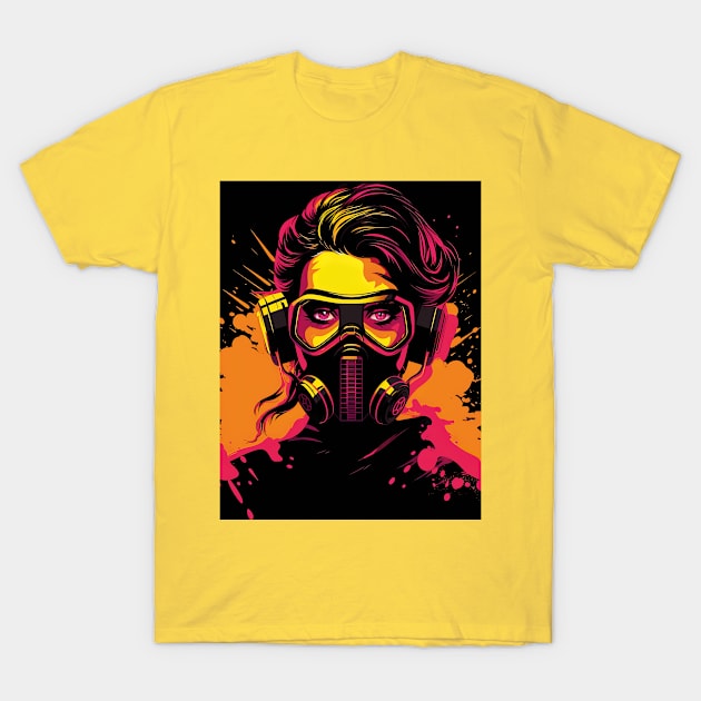 Neon Gasmask T-Shirt by ArtLegend99